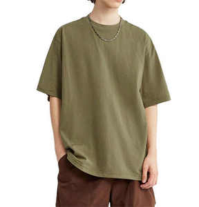T-shirt en coton tricoté 100 % pour homme, coupe ample, épaules tombantes, respirant, personnalisable, style hip-hop, séchage rapide, poids lourd - Product Image 1