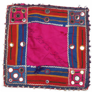 Hot Selling Tribal Zari Beads Design Patch Ethnic Medallion Embroidered Beads Banjara Patches Indian <b>Mirror</b> Kutch Embroidery - Product Image 3