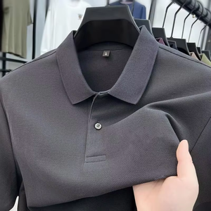 Camisa de Hombre con Cierre de Dos Botones, 100% Algodón, Tejido de Punto, Secado Rápido, Manga Corta, Estilo Casual Elegante para Verano y Golf - Product Image 2