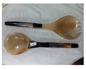 ชุดช้อนตักสลัดควายฮอร์นด้ามจับทำจากเรซินที่หรูหราเครื่องครัว2ชิ้นเซิร์ฟเวอร์สลัด - Product Image 5