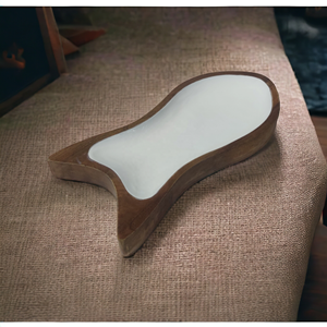 Handmade Mango Wood Tabletop Platters <b>Fish</b>-Shaped White Enamel Dark Natural Brown Artisanal Decorative Serving Food Resin - Product Image 3