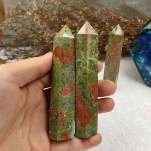 เสาโอเบลิสก์คริสตัลแบบ unakite ธรรมชาติหอคอยควอทซ์เคลือบเงาบำบัดความรักสำหรับสมดุลพลังงานงานฝีมือคริสตัลอื่นๆ - Product Image 4