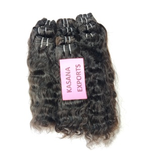 Raw 100% Unprocessed Indian Virgin Temple Machine Double Weft Deep Wave Weaving Raw Processing None Human Hair <b>Extensions</b> - Product Image 3