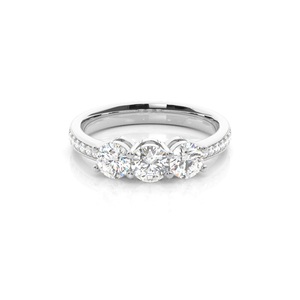 ด้วยการสัมผัสของงานศิลปะ0.90น้ำหนักกะรัตหินสามก้อนเจียระไนแบบกลมสวยงามเพชรสำหรับงานแต่งงานของเจ้าสาว - Product Image 4