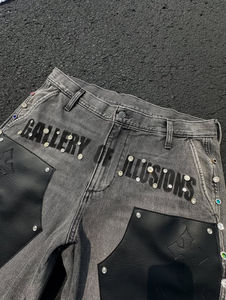 Baggy Jorts pour hommes personnalisés été Streetwear strass pantalons courts noir Shorts hommes mode casual Denim Jeans Shorts - Product Image 4