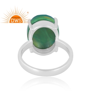 Trending Design Sterling Silver Natural Aurora Opal <b>Green</b> Gemstone Ring Custom Jewelry For Women Gift For Her - Product Image 2