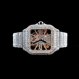 Montre de luxe en acier inoxydable étanche avec chiffres arabes et diamants en moissanite pour unisexe, nouvelle qualité supérieure - Product Image 2