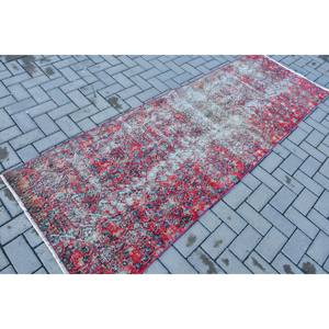 3x8.5 ft Turkish Rug, Vintage <b>Runner</b> Rug, <b>Red</b> Blue Floral Rug - Product Image 2