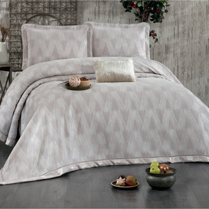 Guzide CAPRICE 4-Piece Stone Color 100% Chenille <b>Bedspread</b> <b>Set</b> King Size Home Use Bed Cover From Turkey - Product Image 1