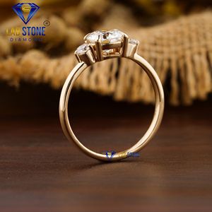 แหวนเพชรทรงกลม1.66 TDW หินสีเหลืองทองสามก้อนหิน cvd/hpht - Product Image 5