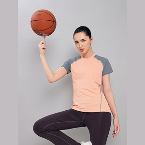 Camiseta Deportiva de Manga Corta para Mujer, de Poliéster, de Secado Rápido, Ajustada, con Cuello Redondo, sin Olor, Transpirable, con Protección UV, Ligera - Product Image 3