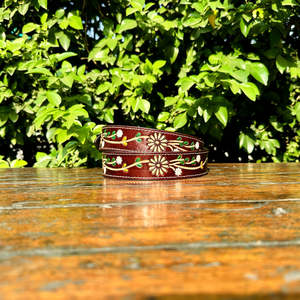 Cinturón Occidental de Cuero Genuino con Diseño Paisley Acabado a Mano para Hombre y Mujer con Hebilla de Aleación de Zinc Premium de 40 mm Duradero - Product Image 6