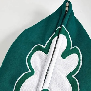 Fabricantes de ropa personalizados de los hombres de gran tamaño de peso pesado francés Terry pulóver sudaderas con capucha 3D Puff impresión liso teñido invierno - Product Image 6
