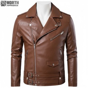 แจ็กเก็ตหนังสำหรับผู้ชายเสื้อแจ็กเก็ตหนังสำหรับนักแข่งรถทิ้งระเบิด - Product Image 6