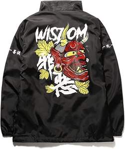 Chaqueta Cortavientos Personalizada para Hombre, 100% Nailon, Estilo Urbano con Parches, Ropa Deportiva para Gimnasio, Chándal Largo - Product Image 1