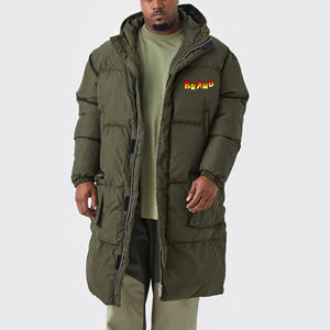 2025 Hot Selling Fashionable Oversized <b>Long</b> Length Bubble <b>Coats</b> With Hood Lightweight Custom Printed Logo <b>Puffer</b> Jacket For <b>Men</b> - Product Image 4