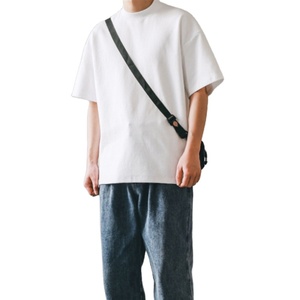 Camiseta estampada 2026 para hombre, cuello grueso, 100% algodón, camiseta de cuello simulado extragrande de peso pesado para hombre - Product Image 1