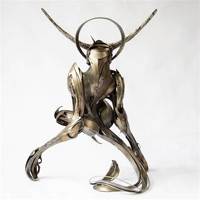 Sculpture de cheval artisanale sur mesure, grande taille, artisanat moderne en métal pour jardin, statue d'animal, décoration extérieure