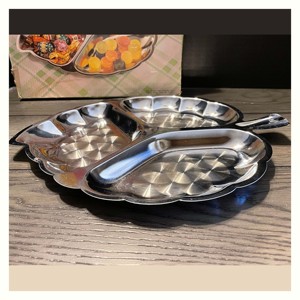 Handmade Stainless Steel Leaf Tray Unique Classic Design For Eid Diwali <b>Christmas</b> <b>Gifting</b> And Elegant Dining Table <b>Use</b> Tray 2025 - Product Image 1