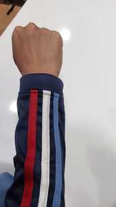 Venta al por mayor personalizado azul marino 100% poliéster de punto chaqueta de manga larga de buena calidad ropa deportiva - Product Image 4