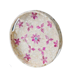 Wholesale Handmade <b>Eid</b> <b>Gift</b> Mother of Pearl Inlay Serving Tray Ramadan <b>Gift</b> Round Shape for Fruit Serving Arabian - Product Image 3