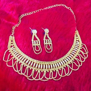 Collier de boucles d'oreilles en cuivre plaqué or 24 carats d'inspiration italienne directement expédié USA France Espagne Turquie Comores - Product Image 1