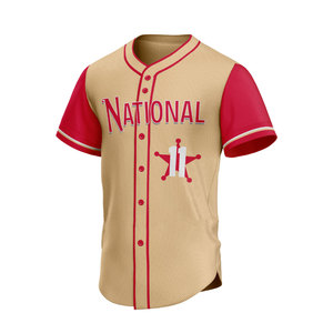 Camiseta de Béisbol Estampada al por Mayor, 100% Poliéster, Transpirable, de Secado Rápido, Cuello en V, Manga Corta, Nombre del Equipo Personalizado, Entrenamiento - Product Image 1