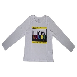 Collection de t-shirts pour enfants 100% coton imprimés sur mesure et écologiques pour les filles d'été en tissu tricoté à manches longues et col rond - Product Image 4