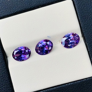 Joyería de piedras preciosas de tamaño calibrado suelto ovalado de circonita cúbica alejandrita para fabricación de joyas producto a granel de alta calidad - Product Image 2