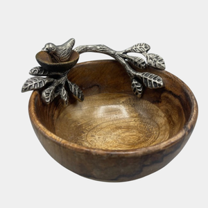 Cuenco para servir comida con acento de Metal dorado y madera Natural hecho a mano, cuenco central para la decoración de la Mesa de la cocina del hogar - Product Image 6