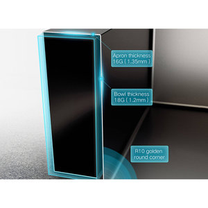Évier de cuisine HIGOLD 33 pouces à cuve unique, style ferme, fait main, en acier inoxydable SUS304 avec traitement de surface nano, rectangulaire - Product Image 3