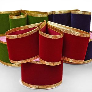 Elegance Velvet Flocked <b>Ribbon</b> Roll Luxury Floral Organza & Metallic Polyester for Wedding & Christmas Gift Wrapping - Product Image 3