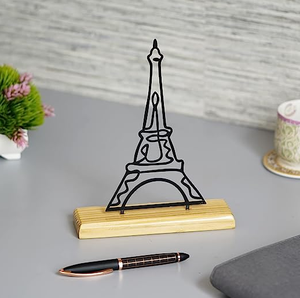 Mesa de Metal con forma de Torre Eiffel de latón AK y decoración de mesa de madera Natural, pieza de exhibición de acabado recubierto de polvo negro para decoración de mesa - Product Image 2