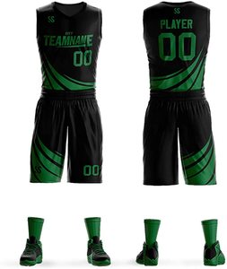 Uniformes de basket-ball en polyester personnalisables, marque privée, ensemble de vêtements de sport, haut et short sublimés, équipement imprimé, options grande taille - Product Image 1