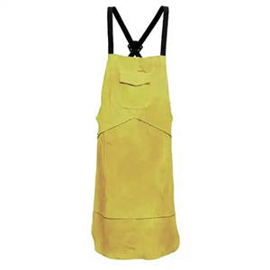ISO-Certified Cotton Flame-Resistant Cowhide Leather Welder Apron Industrial Safety Apron for Welding - Product Image 6