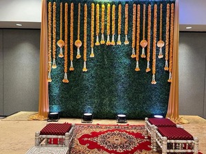 Chaîne de toile de fond Marigold, guirlande décorative, toile de fond de scène, fleur artificielle, toile de fond de fiançailles, chaîne Haldi Mehendi, - Product Image 3