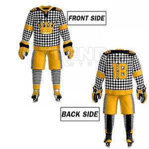 Trajes de hockey sobre hielo unisex de calidad superior del mejor diseño bordado personalizado con estilo de conjunto de impresión de nombre de equipo OEM - Product Image 6