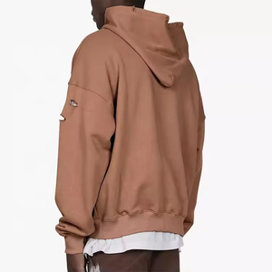 Plaine 100 coton Baggy goutte épaule polaire français éponge pull personnalisé Vintage surdimensionné à capuche fabricants de sweats à capuche - Product Image 4