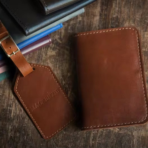 Funda y juego de equipaje Cartera de viaje de cuero de vaca genuino de alta calidad para pasaporte 2017 - Product Image 1