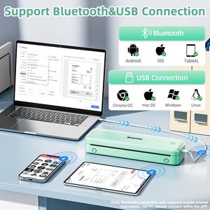עבור phomemo m834 a4 ללא הזרקת דיו אלחוטי עבור Bluetooth מדפסת טלפון נייד Bluetooth תואם זמינות עבור - Product Image 5