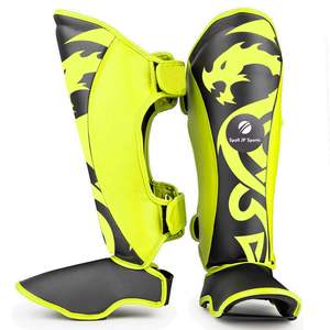 Protège-tibias de boxe en cuir véritable de qualité supérieure, protège-tibias d'entraînement de haute qualité, protège-tibias de boxe, de kickboxing et de Muay Thai - Product Image 2