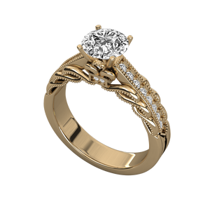 Women's 2-Carat Ring Lab Grown VS D Round Diamond Engagement Ring in 14K White Gold Four Prong Setting IGI Certified Ring - Product Image 1