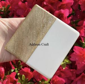 Posavasos cuadrados de resina epoxi y madera de último diseño para bebidas, hogar, Hotel, Bar, oficina, Decoración de mesa, posavasos a un precio asequible - Product Image 3