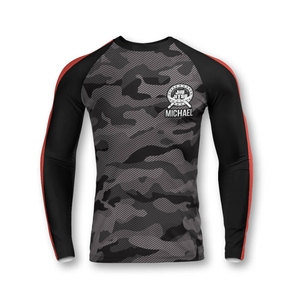 เสื้อ rashguard แขนยาวมีการป้องกัน UPF 50 + UV ผ้าแห้งเร็วบริการ OEM สำหรับเล่นกระดานโต้คลื่น - Product Image 2