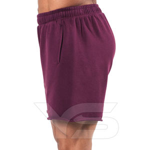 Tela de lana transpirable corta informal de algodón 100% para hombre, cintura media, estilo caliente, cierre elástico teñido liso, calle alta no tejida - Product Image 4