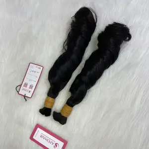 Wholesale Supplier Natural Black Bulk Human Hair Extensions Fumi Wavy Bulk Hair Extensions Human Hair