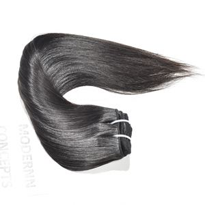 Vente en gros 100% paquets droits de couleur brune naturelle brute extensions de cheveux humains indiens Temple non transformés avec style de vague naturelle - Product Image 4