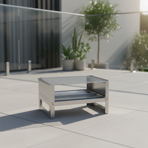 M. Barbecue pliable moderne au charbon de bois en acier inoxydable avec régulateur de flamme, alimentation par copeaux de bois, hauteur réglable, installation rapide, pour extérieur - Product Image 3