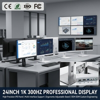 Moniteur 24 pouces à taux de rafraîchissement élevé 300Hz, vente en gros aux États-Unis, écran de jeu et de bureau IPS, hauteur réglable, support rotatif, options noir et blanc