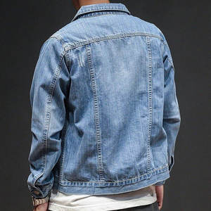 Wholesale Custom Logo High Quality Classic Distressed <b>Mens</b> Blue Ripped Washed Denim <b>Jacket</b> Personalized Vintage Custom Made - Product Image 2